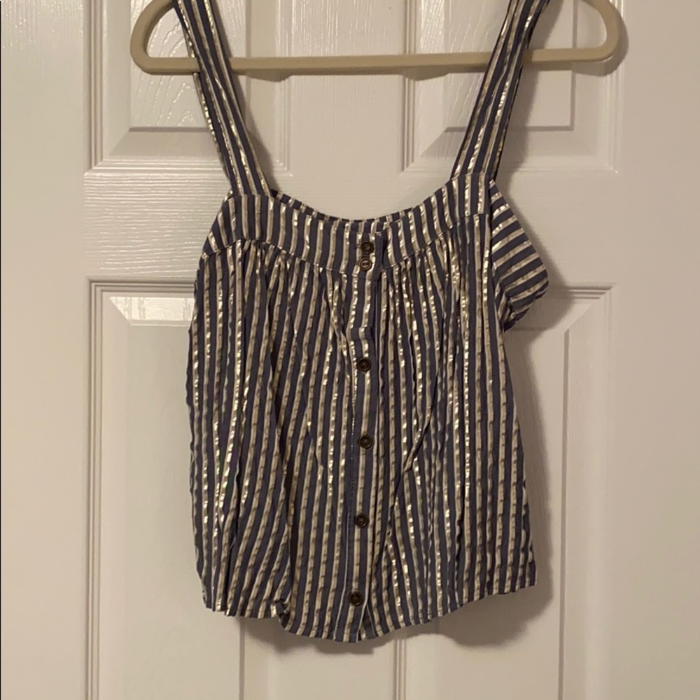 sam & lavi metallic stripe top